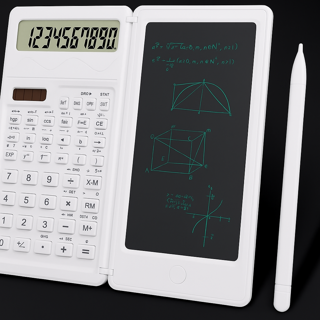Calculadora científica plegable. Para cálculos en sucio.